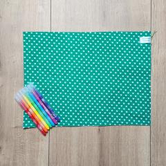 Photo de l'article Set de table à colorier Petits cœurs vert/Coloriage Jungle fleurie