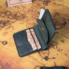 Picture of the product Elegant Handmade GREEN Leather Wallet with Coin Pocket