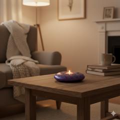 Picture of the product XL Round Candle Holder - Violet base