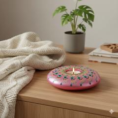 Photo de l'article Bougeoir rond XL - Base rose
