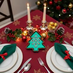 Photo de l'article Plateau / vide-poche de Noël - Format sapin (base verte)