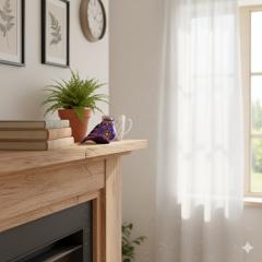 Photo de l'article Petit oiseau décoratif - Taille S - Base mauve