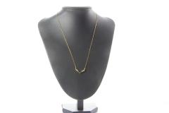 Photo de l'article collier argent pur doré bois de cerf strass transparent