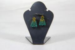 Photo de l'article Puces d’oreilles sapin de Noël vert & doré