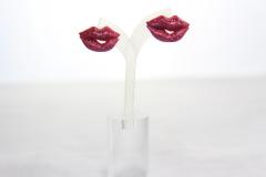 Photo de l'article Clous d’oreilles bouche rose pailletée