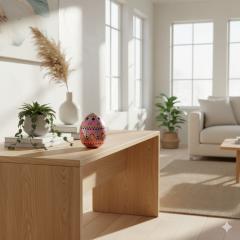 Photo de l'article Œuf décoratif - Taille S - Base rose