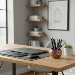 Porte-crayons Mandala & Dot Art en jesmonite, pièce unique 100% moulée et peinte à la main, décoration bureau design et artisanale belge / Mandala & Dot Art pennenhouder in jesmonite, uniek stuk 100% handgegoten en handbeschilderd, stijlvolle bureau decoratie Belgisch design / Mandala & Dot Art jesmonite pencil holder, one-of-a-kind 100% hand-cast and hand-painted piece, stylish Belgian handmade desk decor