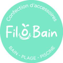 Logo Fil ô Bain marque artisanale belge couture accessoires bain plage piscine faits main en Belgique créations textiles durables disponibles sur Wimzzi.com soutenir artisanat local made in Belgium / Fil ô Bain Belgisch handgemaakt merk logo bad strand zwembad accessoires lokaal vervaardigd verkrijgbaar via Wimzzi.com / Fil ô Bain Belgian handmade brand logo bath beach pool textile accessories locally crafted available on Wimzzi.com