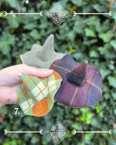 Picture of the product 7. Green and orange checks - “Witch Hat” Hair Clip
