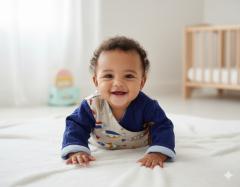 Photo de l'article 6 mois – Gilet bleu roi & sardines