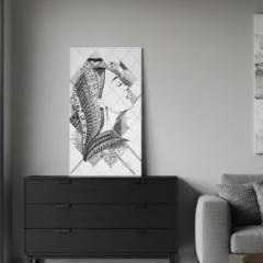 Photo de l'article Affiche A3 “Le foulard” en noir & blanc – illustration signée sans cadre