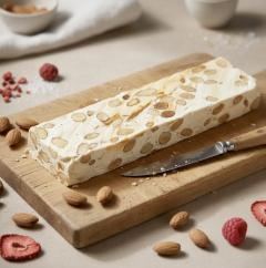 Photo de l'article Fruits rouges – Barre de nougat artisanal belge au miel - 100g