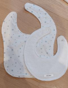 Bavoirs grand format bébé (x2) – pratique pour les repas, création belge artisanale / Grote baby slabben (x2) – praktisch voor maaltijden, Belgische handgemaakte creatie / Large baby bibs (x2) – practical for meals, Belgian handmade creation