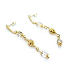 Photo de l'article Boucles d’oreilles Alexiane – Artisanat argent vermeil & cristal de roche