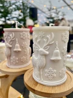 Picture of the product Bougie pilier de Noël - blanc