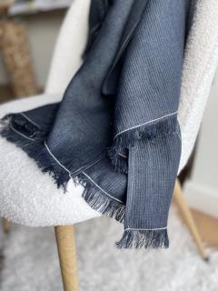 Photo de l'article Plaid en Lin Bleu