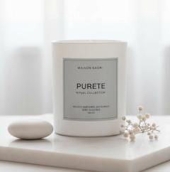 Photo de l'article Bougie PURETÉ – Bougie parfumée fleur d’oranger, coco, jasmin & vanille