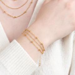 Photo de l'article Bracelet Loulou – Triple chaîne argent vermeil