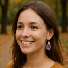 Photo de l'article Boucles d’oreilles Mauve Floral