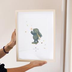 Photo de l'article Illustration personnalisée "Mon Doudou" – Affiche A4 tendre & unique pour naissance et déco enfant