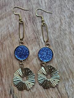 Photo de l'article Boucles Lumière Bleue & Laiton Doré