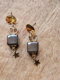 Photo de l'article Boucles Cœur & Étoile en Céramique Chic