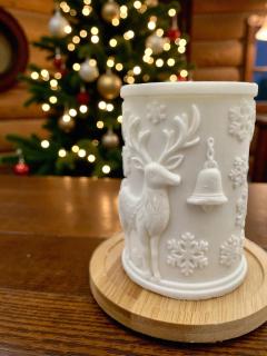 Picture of the product Christmas Reindeer Pillar Candle – Soy Wax