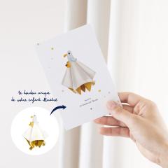 Photo de l'article Illustration personnalisée "Mon Doudou" – Affiche A4 tendre & unique pour naissance et déco enfant