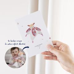Photo de l'article Illustration personnalisée "Mon Doudou" – Affiche A4 unique pour naissance & chambre d’enfant