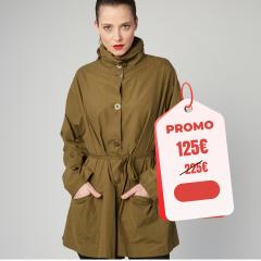 Photo de l'article Bise Kaki – Trench imperméable mi-cuisse & ceinture ajustée, esprit nature