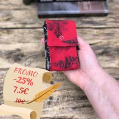 Picture of the product PROMO -25% Red tarot pouch – Handmade pouch in recycled fabric with botanical print, ideal for oracles, tarot cards and spellbooks