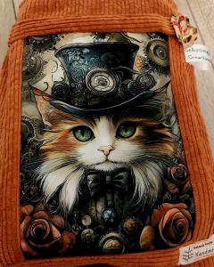 Pochette pour livre broché en velours illustration chat vintage protection livre fait main accessoire lecture cosy artisanal belge Wimzzi / Fluwelen boekenhoes met vintage kat illustratie handgemaakt Belgisch leesaccessoire Wimzzi / Velvet book sleeve cat illustration handmade Belgian cozy reading accessory Wimzzi