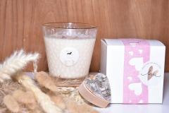 Photo de l'article Bougie artisanale parfumée" Pivoine" 175 gr, St -Valentin.