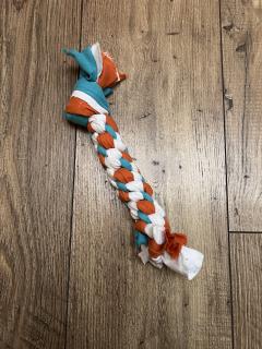 Petit jouet chien corde tressée bleu orange pour chiwawa chiot et petit chien solide fait main Belgique Wimzzi / Klein hondenspeeltje gevlochten touw blauw oranje voor chihuahua puppy kleine hond stevig handgemaakt België Wimzzi / Small braided rope dog toy blue orange for chihuahua puppy small breed durable handmade Belgium Wimzzi