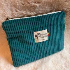 Photo de l'article Trousse plate – Velours côtelé vert d’eau