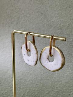 Foto van het artikel Boucles d’oreilles porcelaine rond or