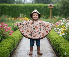 Cape de pluie enfant 2 ans motif forêt Ethikets – k-way softshell imperméable et respirant, vêtement éthique fait main en Belgique disponible sur Wimzzi / Regenponcho kind 2 jaar bosmotief Ethikets – waterdichte en ademende softshell jas, duurzaam Belgisch handgemaakt op Wimzzi / Ethikets forest print rain cape age 2 – waterproof breathable softshell kids raincoat, sustainable Belgian handmade children’s wear available on Wimzzi