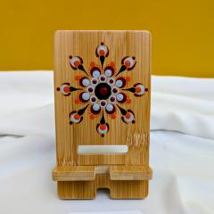 Photo de l'article Support GSM en bambou - Mandala & Dot Art - Sérénité Intérieure