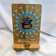 Photo de l'article Support GSM en bambou - Mandala & Dot Art - Chakra de la Gorge