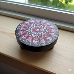 Mini podium décoratif artisanal Pétale de Sakura taille S, présentoir fait main pour bougie ou objet design / Ambachtelijk mini podium Pétale de Sakura maat S, handgemaakte display voor kaars of designobject / Artisanal mini decorative podium Pétale de Sakura size S, handmade display for candle or design object