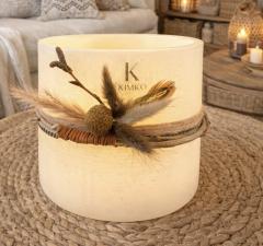 Photophore botanique KimKo Déco avec fleurs séchées, création artisanale belge unique, décoration naturelle made in Belgium / Botanische KimKo theelichthouder met gedroogde bloemen, unieke Belgische ambachtelijke decoratie, made in Belgium / KimKo botanical candle holder with dried flowers, unique Belgian artisanal decor, made in Belgium