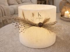 Photophore artisanal KimKo Déco fait main, pièce unique végétale pour ambiance chaleureuse et apaisante, cadeau décoratif / Handgemaakte KimKo theelichthouder, uniek botanisch decoratieobject voor warme sfeer, artisanale cadeau / Handmade KimKo candle holder, unique botanical decor object for warm atmosphere, artisanal gift