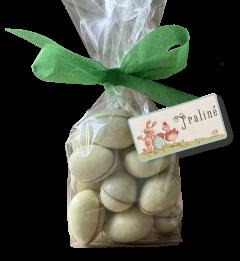 Sachet d’œufs de Pâques en chocolat praliné blanc Jean Galler chez Blanche, chocolats belges artisanaux, idée cadeau / Zakje paaseitjes chocolade witte praline Jean Galler bij Blanche, Belgische artisanale chocolade, paas cadeau / White praline Easter chocolate eggs Jean Galler by Blanche, Belgian artisanal chocolates, gift idea