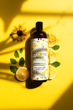 Savon liquide hydratant citron menthe poivrée 500 ml Oodima, savon naturel artisan certifié fait main en Belgique, cosmétique écologique idée cadeau / Hydraterende vloeibare zeep citroen en pepermunt 500 ml Oodima, gecertificeerde natuurlijke ambachtelijke zeep handgemaakt in België, ecologisch cadeau-idee / Moisturizing liquid soap lemon peppermint 500 ml Oodima, certified natural handmade soap from Belgium, eco-friendly cosmetic gift idea