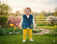 Photo de l'article 18/24 mois. Gilet de berger fourrure bleue.