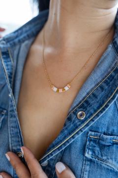 Photo de l'article Collier Rita - plaqué or 24K et verre de Japon