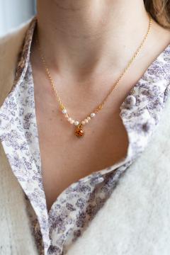 Photo de l'article Collier Madreperla - plaqué or 24K, cristal autrichien et nacre