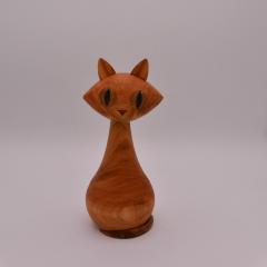 Photo de l'article Chats en bois tourné - Cerisier