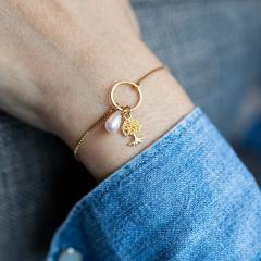 Photo de l'article Bracelet en plaqué or 24K et nacre - Una mattina