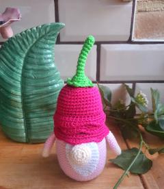 Photo de l'article Nain, gnome fleur fait main au crochet, décoration pour la maison, cadeau artisanal